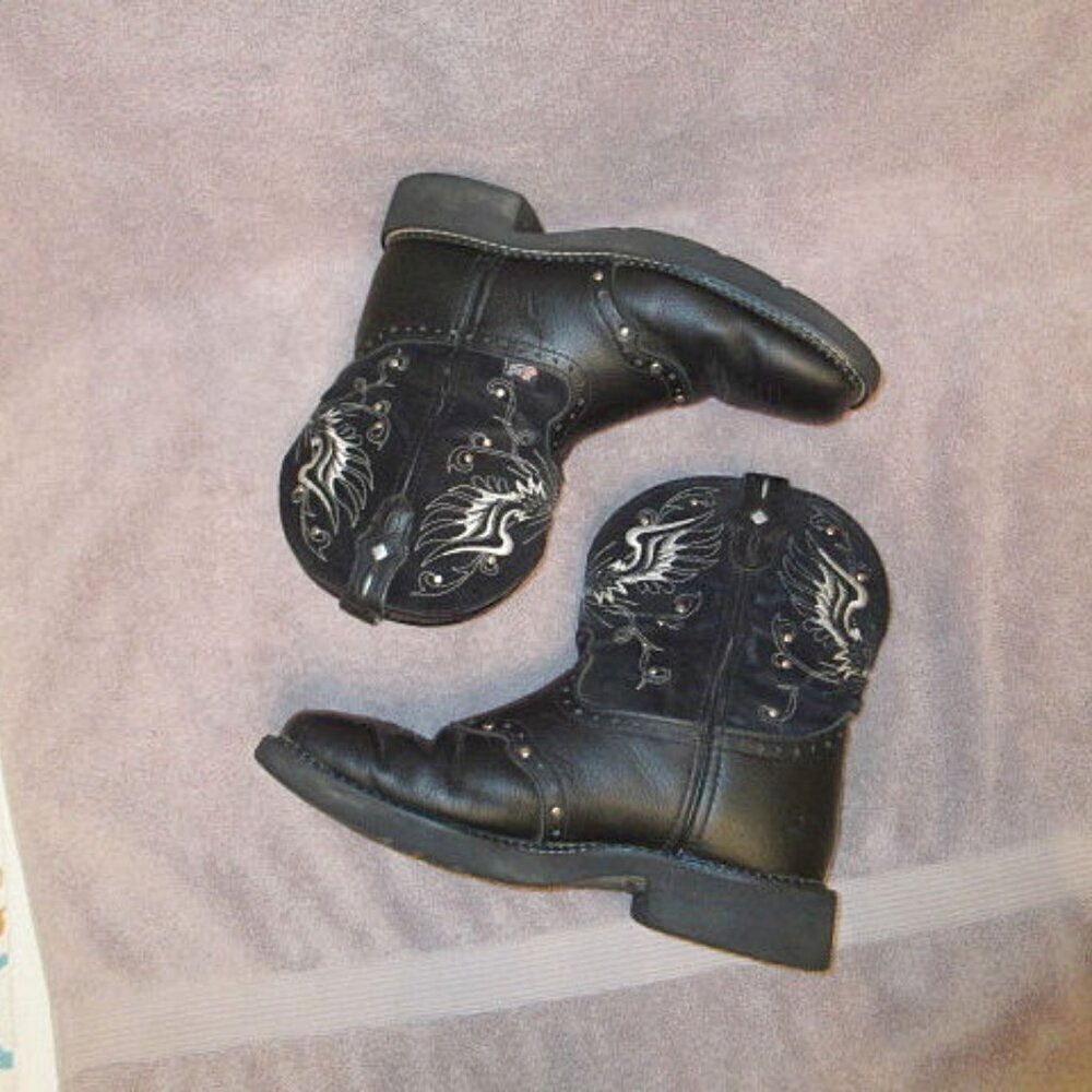 Justin Gypsy Leather Mandra Boots 10 Embroidered Wings Western Cowgirl Rodeo